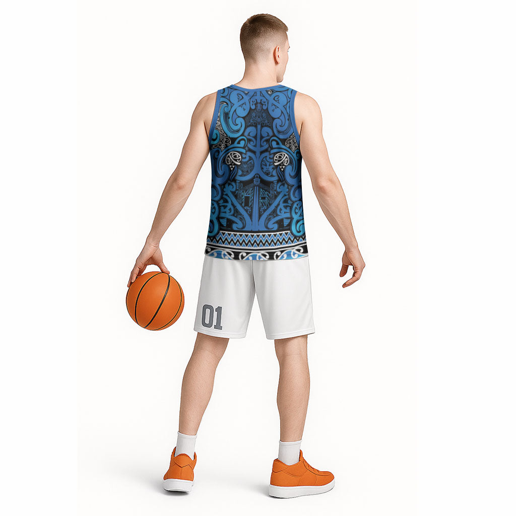 Aotearoa Iwi Ngati Porou Basketball Jersey Maori Wharenui House Tribal Pattern LT9 - Polynesian Pride