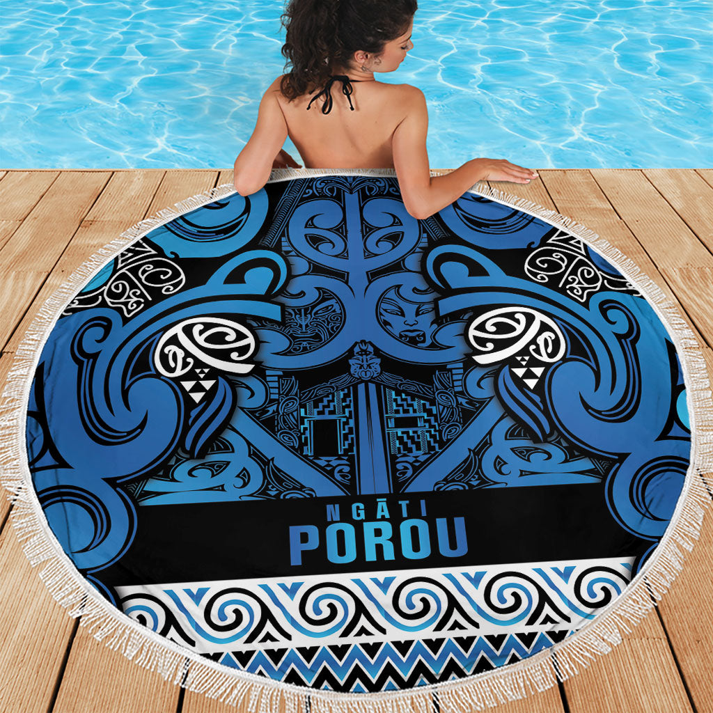 Aotearoa Iwi Ngati Porou Beach Blanket Maori Wharenui House Tribal Pattern LT9 - Polynesian Pride