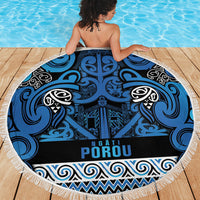Aotearoa Iwi Ngati Porou Beach Blanket Maori Wharenui House Tribal Pattern LT9 - Polynesian Pride