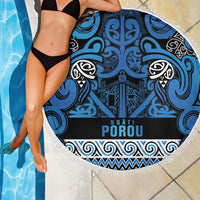 Aotearoa Iwi Ngati Porou Beach Blanket Maori Wharenui House Tribal Pattern LT9 - Polynesian Pride