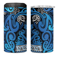 Aotearoa Iwi Ngati Porou 4 in 1 Can Cooler Tumbler Maori Wharenui House Tribal Pattern LT9 One Size: 16 oz Blue - Polynesian Pride