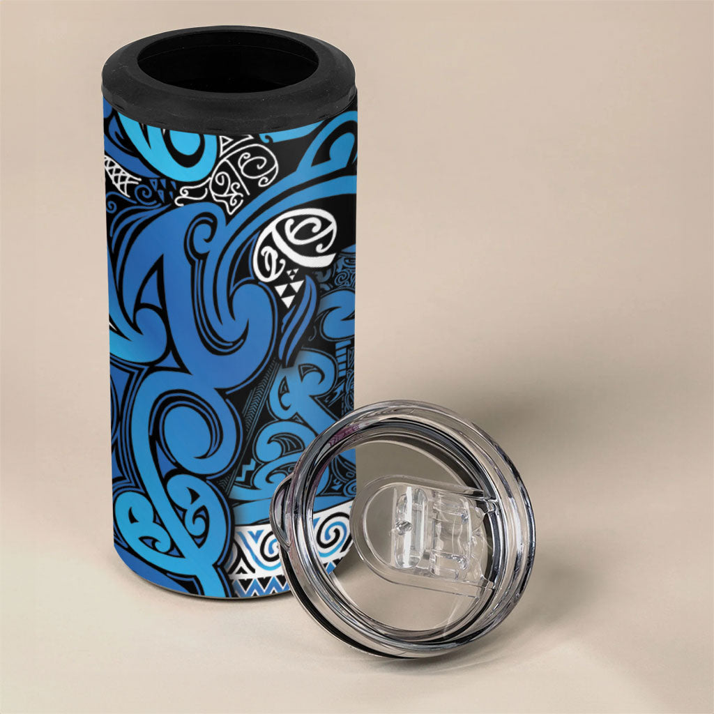 Aotearoa Iwi Ngati Porou 4 in 1 Can Cooler Tumbler Maori Wharenui House Tribal Pattern LT9 - Polynesian Pride