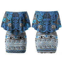 Aotearoa Iwi Ngati Porou Couples Matching Off Shoulder Short Dress and Long Sleeve Button Shirt Maori Wharenui House Tribal Pattern LT9 - Polynesian Pride