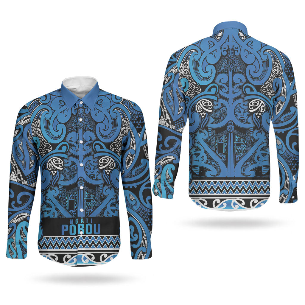 Aotearoa Iwi Ngati Porou Couples Matching Summer Maxi Dress and Long Sleeve Button Shirt Maori Wharenui House Tribal Pattern LT9 - Polynesian Pride