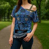 Aotearoa Iwi Ngati Porou Cross Shoulder Shirt Maori Wharenui House Tribal Pattern LT9 - Polynesian Pride