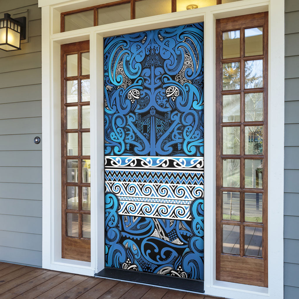Aotearoa Iwi Ngati Porou Door Cover Maori Wharenui House Tribal Pattern LT9 - Polynesian Pride