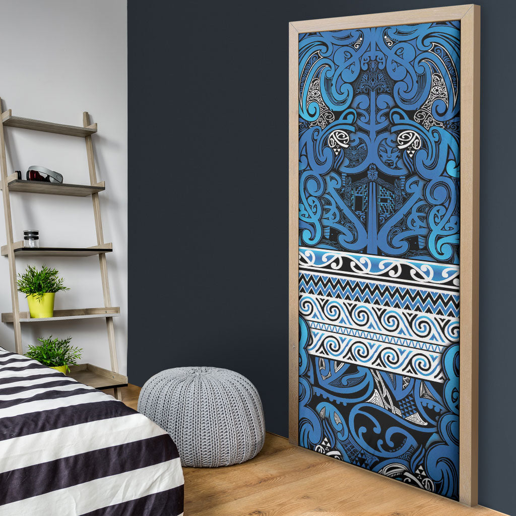Aotearoa Iwi Ngati Porou Door Cover Maori Wharenui House Tribal Pattern LT9 - Polynesian Pride