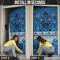 Aotearoa Iwi Ngati Porou Door Cover Maori Wharenui House Tribal Pattern LT9 - Polynesian Pride