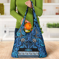 Aotearoa Iwi Ngati Porou Grocery Bag Maori Wharenui House Tribal Pattern LT9 - Polynesian Pride