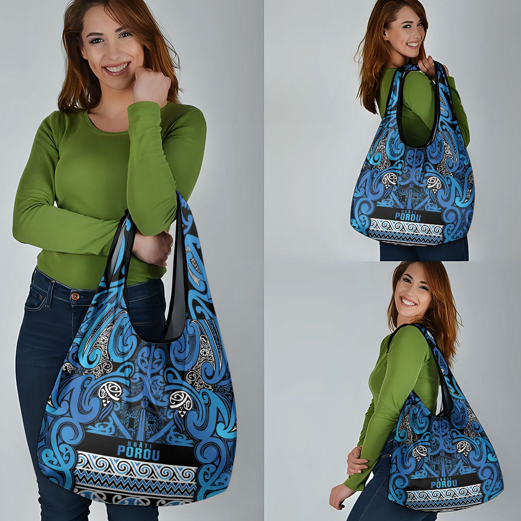 Aotearoa Iwi Ngati Porou Grocery Bag Maori Wharenui House Tribal Pattern LT9 - Polynesian Pride