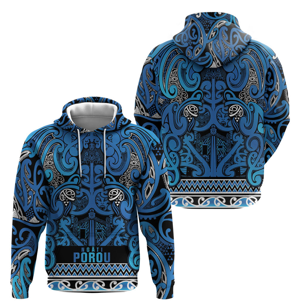 Aotearoa Iwi Ngati Porou Hoodie Maori Wharenui House Tribal Pattern LT9 - Polynesian Pride