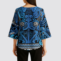 Aotearoa Iwi Ngati Porou Kimono Sleeve Blouse Maori Wharenui House Tribal Pattern LT9 - Polynesian Pride