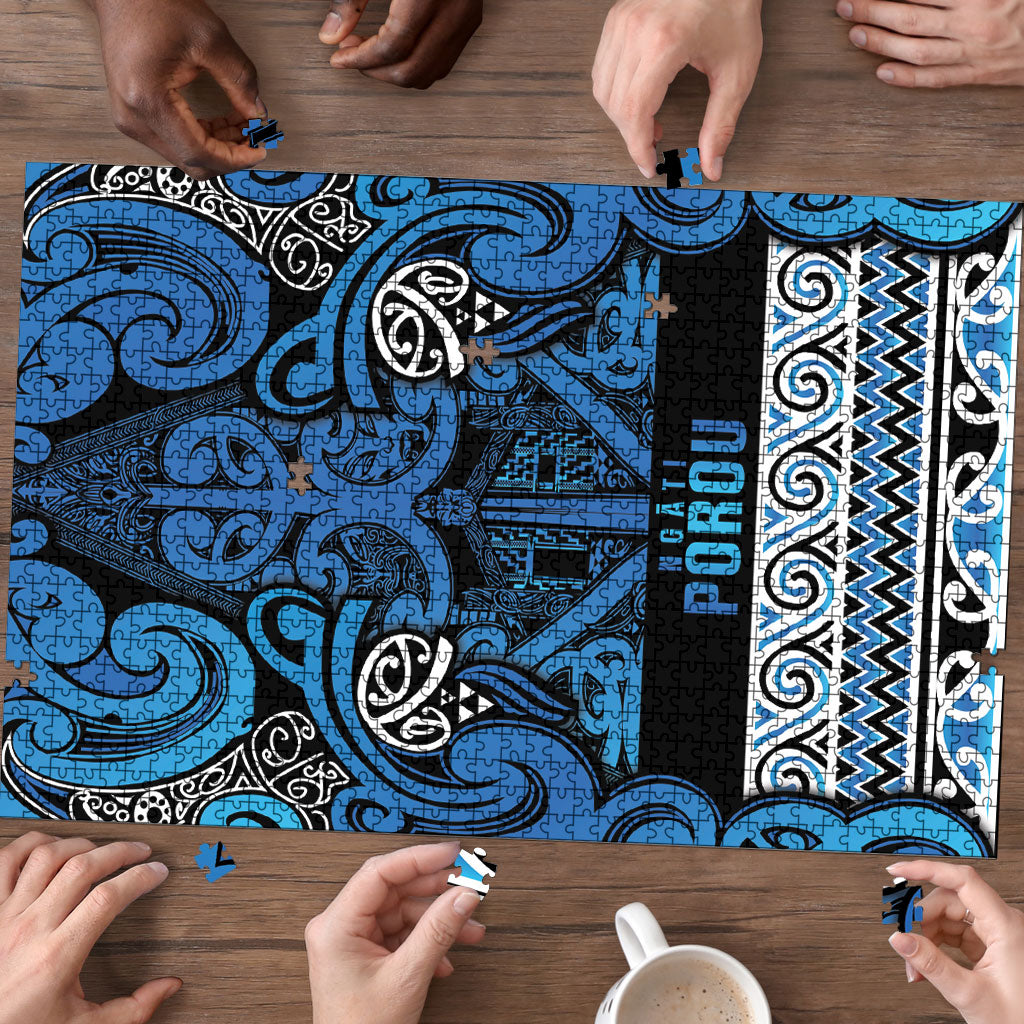 Aotearoa Iwi Ngati Porou Puzzle Maori Wharenui House Tribal Pattern LT9 - Polynesian Pride