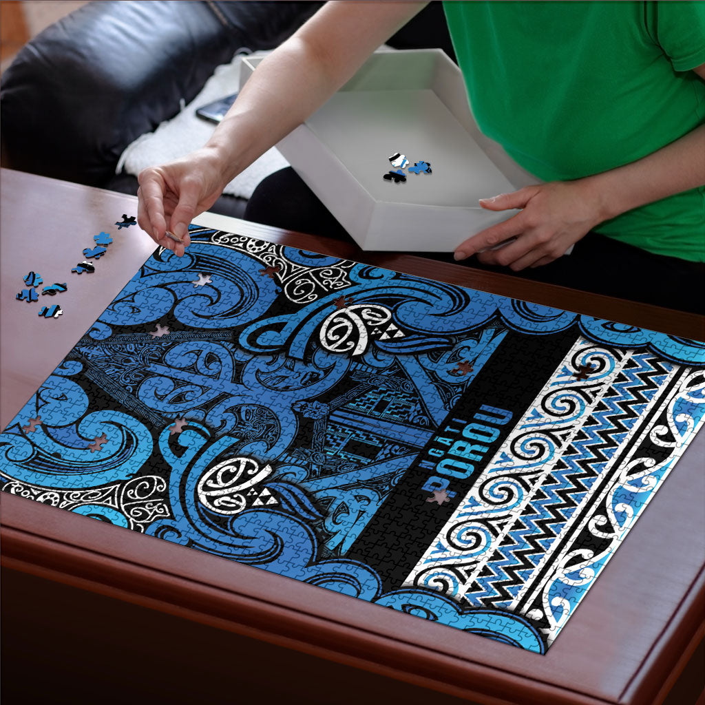 Aotearoa Iwi Ngati Porou Puzzle Maori Wharenui House Tribal Pattern LT9 - Polynesian Pride