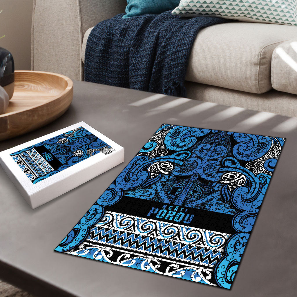 Aotearoa Iwi Ngati Porou Puzzle Maori Wharenui House Tribal Pattern LT9 - Polynesian Pride