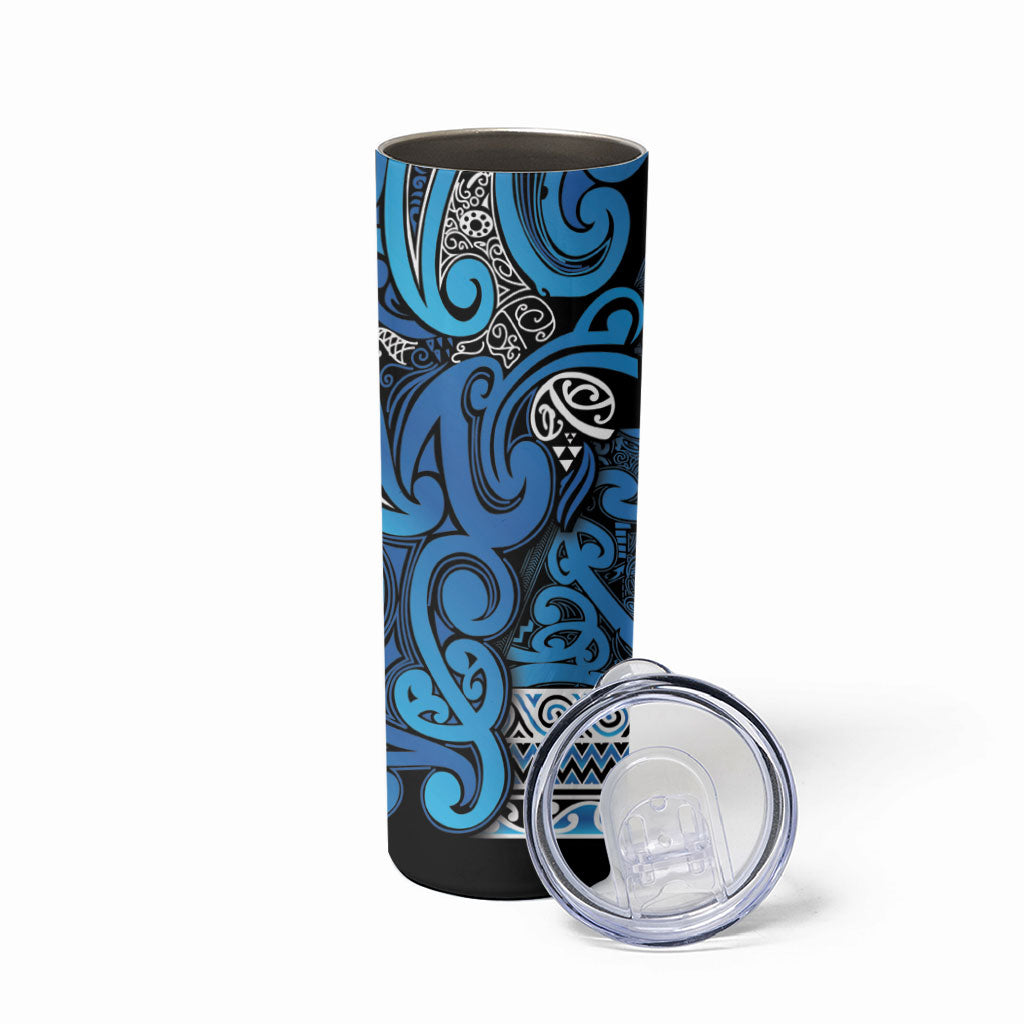 Aotearoa Iwi Ngati Porou Skinny Tumbler Maori Wharenui House Tribal Pattern LT9 - Polynesian Pride