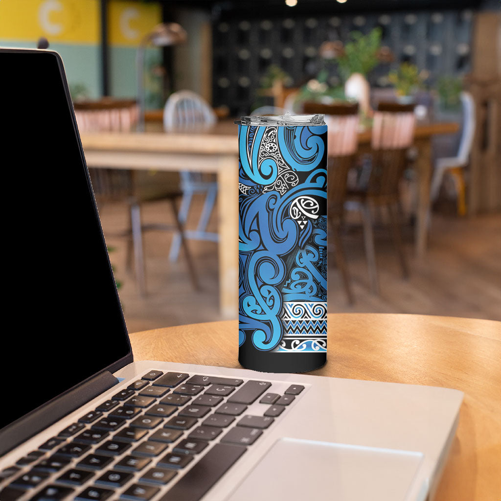Aotearoa Iwi Ngati Porou Skinny Tumbler Maori Wharenui House Tribal Pattern LT9 - Polynesian Pride