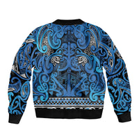 Aotearoa Iwi Ngati Porou Sleeve Zip Bomber Jacket Maori Wharenui House Tribal Pattern LT9 - Polynesian Pride