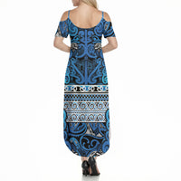 Aotearoa Iwi Ngati Porou Summer Maxi Dress Maori Wharenui House Tribal Pattern LT9 - Polynesian Pride