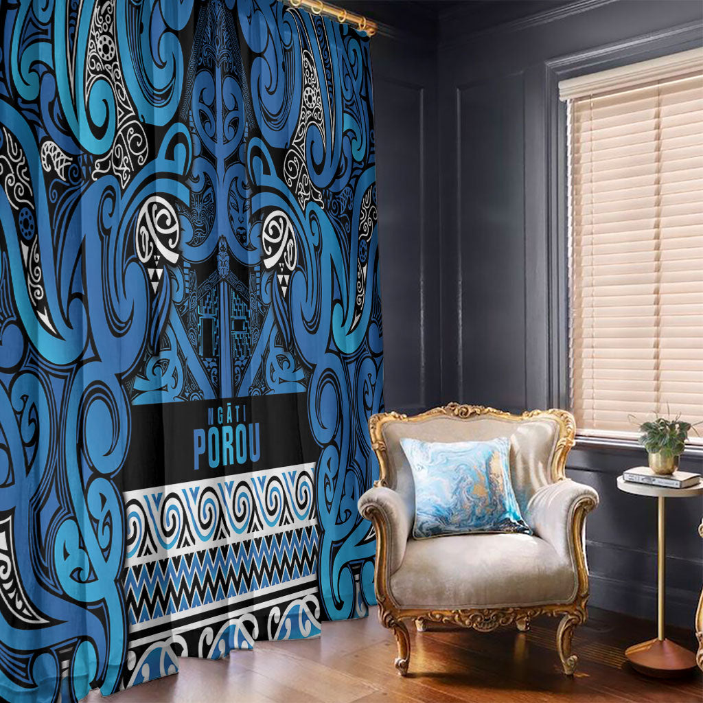 Aotearoa Iwi Ngati Porou Window Curtain Maori Wharenui House Tribal Pattern LT9 - Polynesian Pride