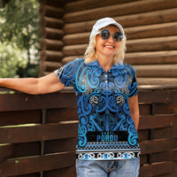 Aotearoa Iwi Ngati Porou Women Polo Shirt Maori Wharenui House Tribal Pattern LT9 - Polynesian Pride