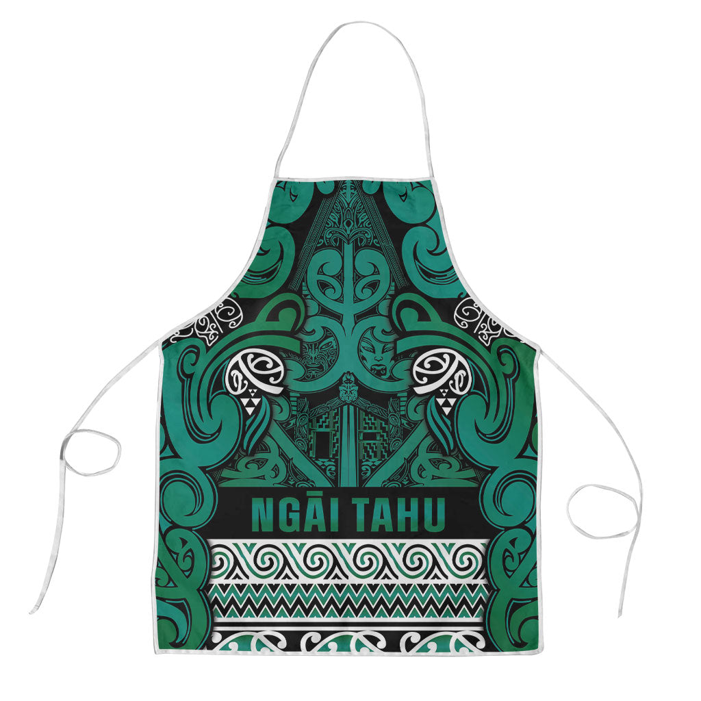 Aotearoa Iwi Ngai Tahu Apron Maori Wharenui House Tribal Pattern LT9 Turquoise - Polynesian Pride