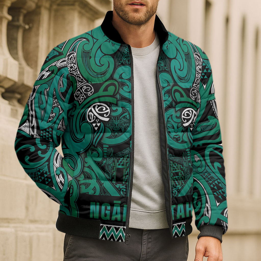 Aotearoa Iwi Ngai Tahu Bomber Puffer Jacket Maori Wharenui House Tribal Pattern LT9 - Polynesian Pride