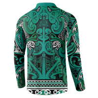 Aotearoa Iwi Ngai Tahu Button Sweatshirt Maori Wharenui House Tribal Pattern LT9 - Polynesian Pride