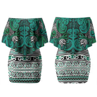 Aotearoa Iwi Ngai Tahu Couples Matching Off Shoulder Short Dress and Hawaiian Shirt Maori Wharenui House Tribal Pattern LT9 - Polynesian Pride