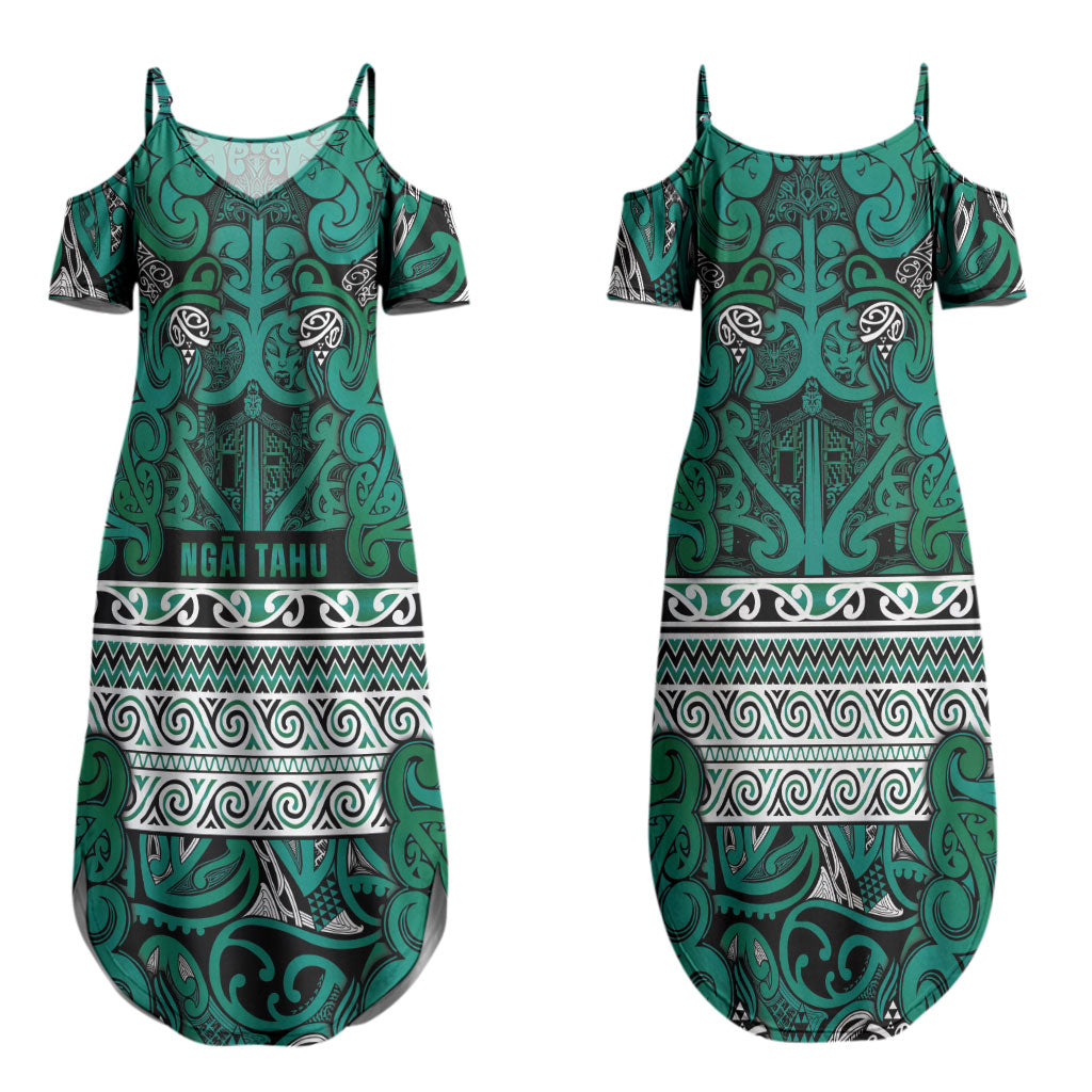 Aotearoa Iwi Ngai Tahu Couples Matching Summer Maxi Dress and Hawaiian Shirt Maori Wharenui House Tribal Pattern LT9 - Polynesian Pride