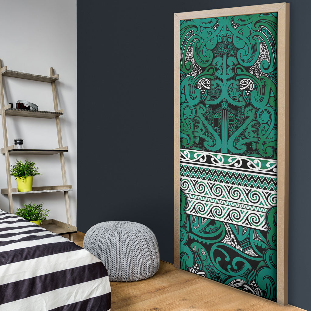 Aotearoa Iwi Ngai Tahu Door Cover Maori Wharenui House Tribal Pattern LT9 - Polynesian Pride
