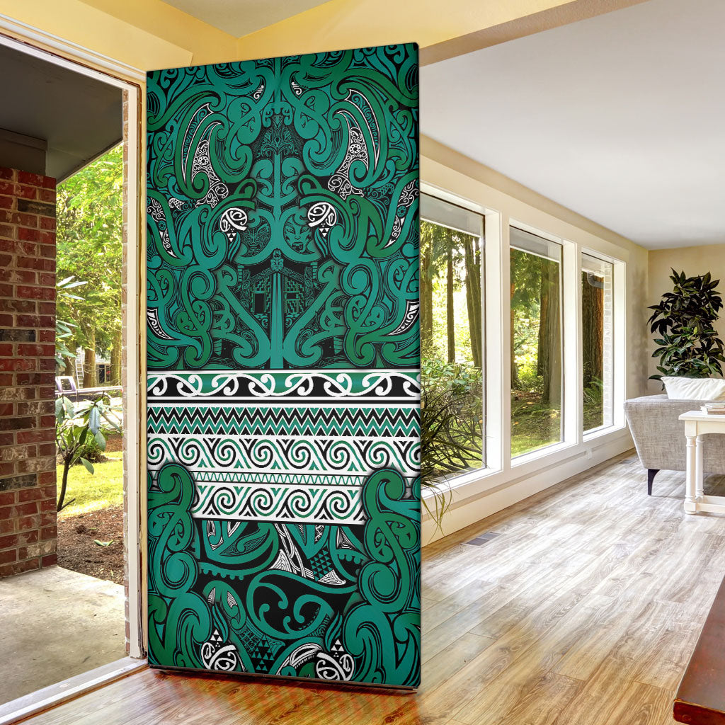 Aotearoa Iwi Ngai Tahu Door Cover Maori Wharenui House Tribal Pattern LT9 - Polynesian Pride