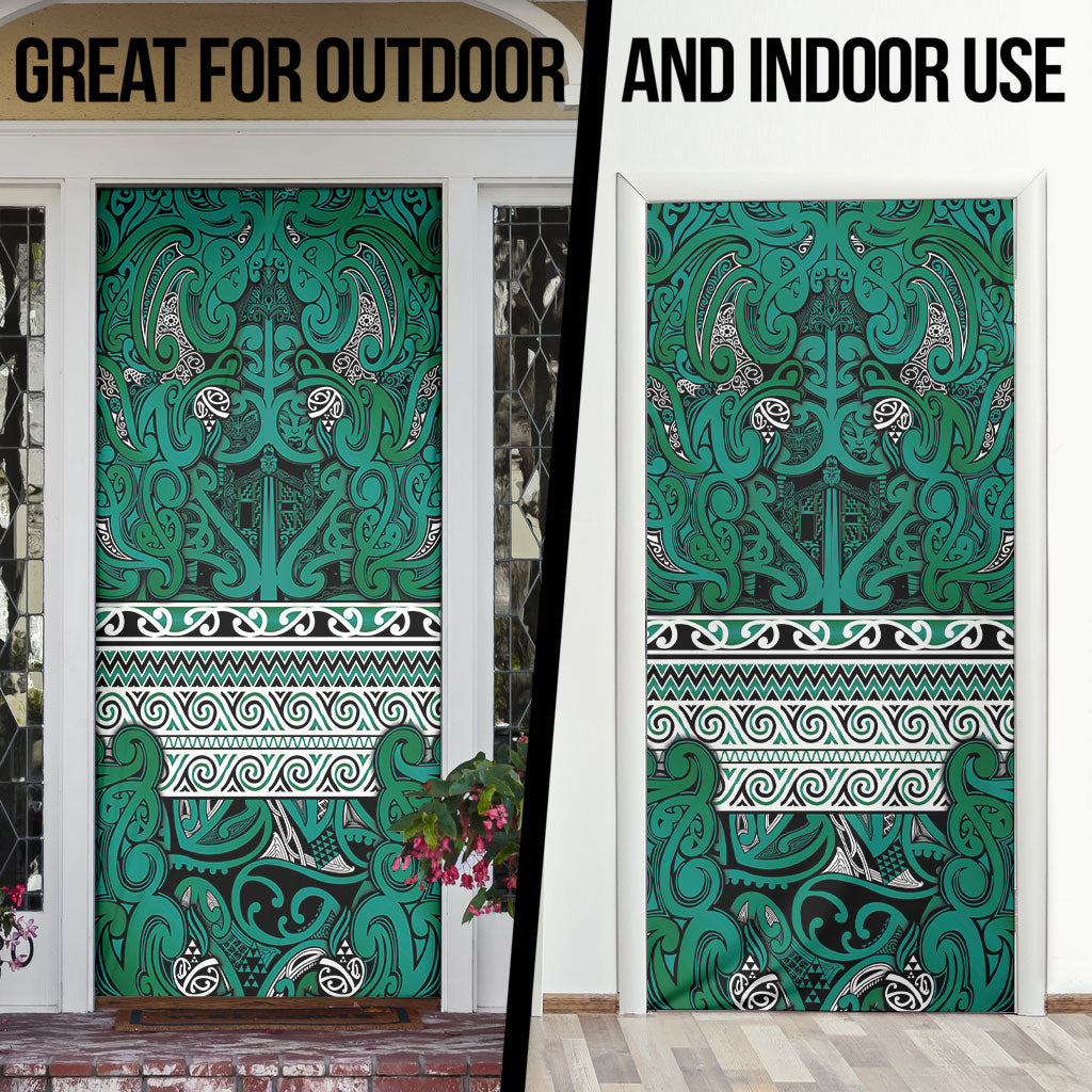 Aotearoa Iwi Ngai Tahu Door Cover Maori Wharenui House Tribal Pattern LT9 - Polynesian Pride