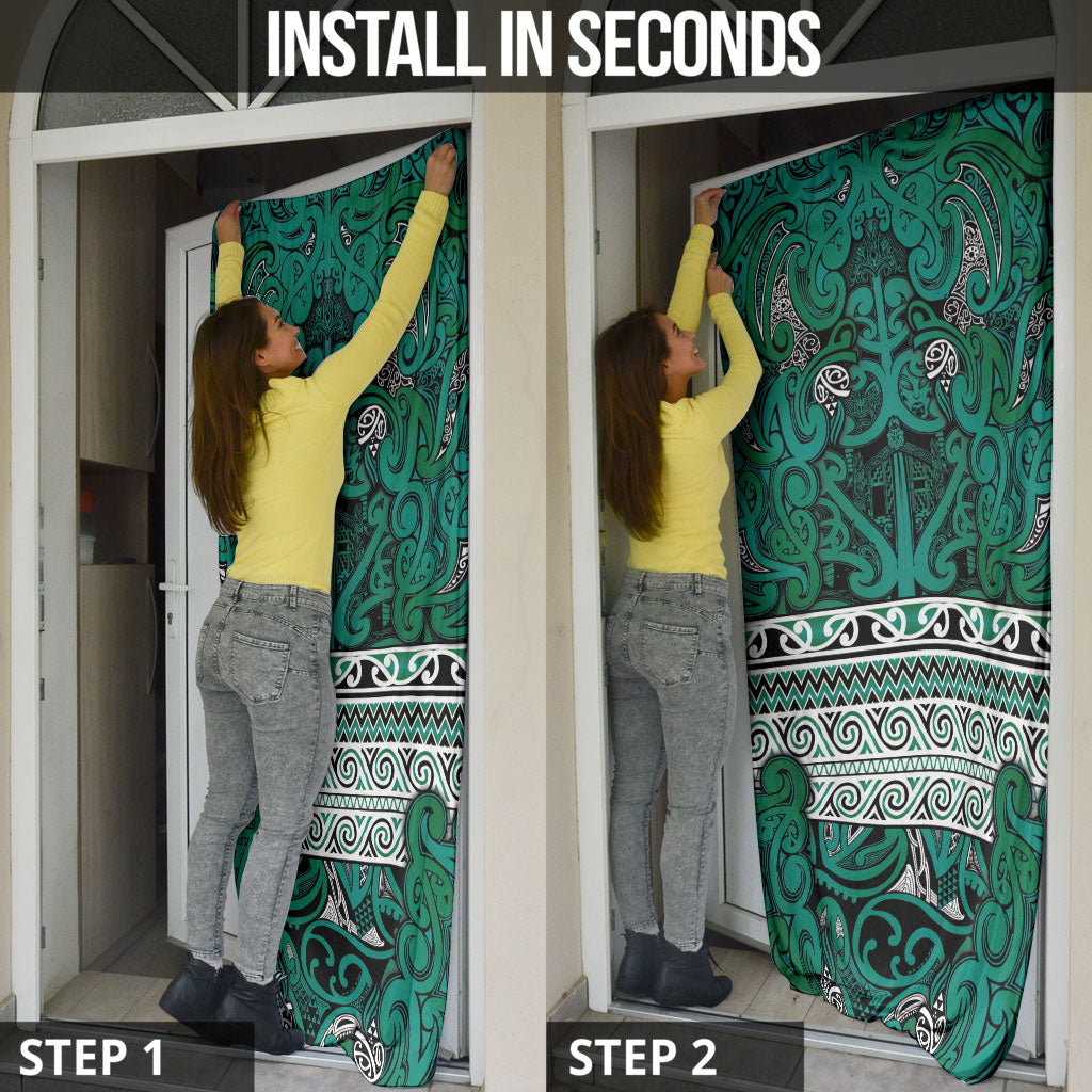 Aotearoa Iwi Ngai Tahu Door Cover Maori Wharenui House Tribal Pattern LT9 - Polynesian Pride