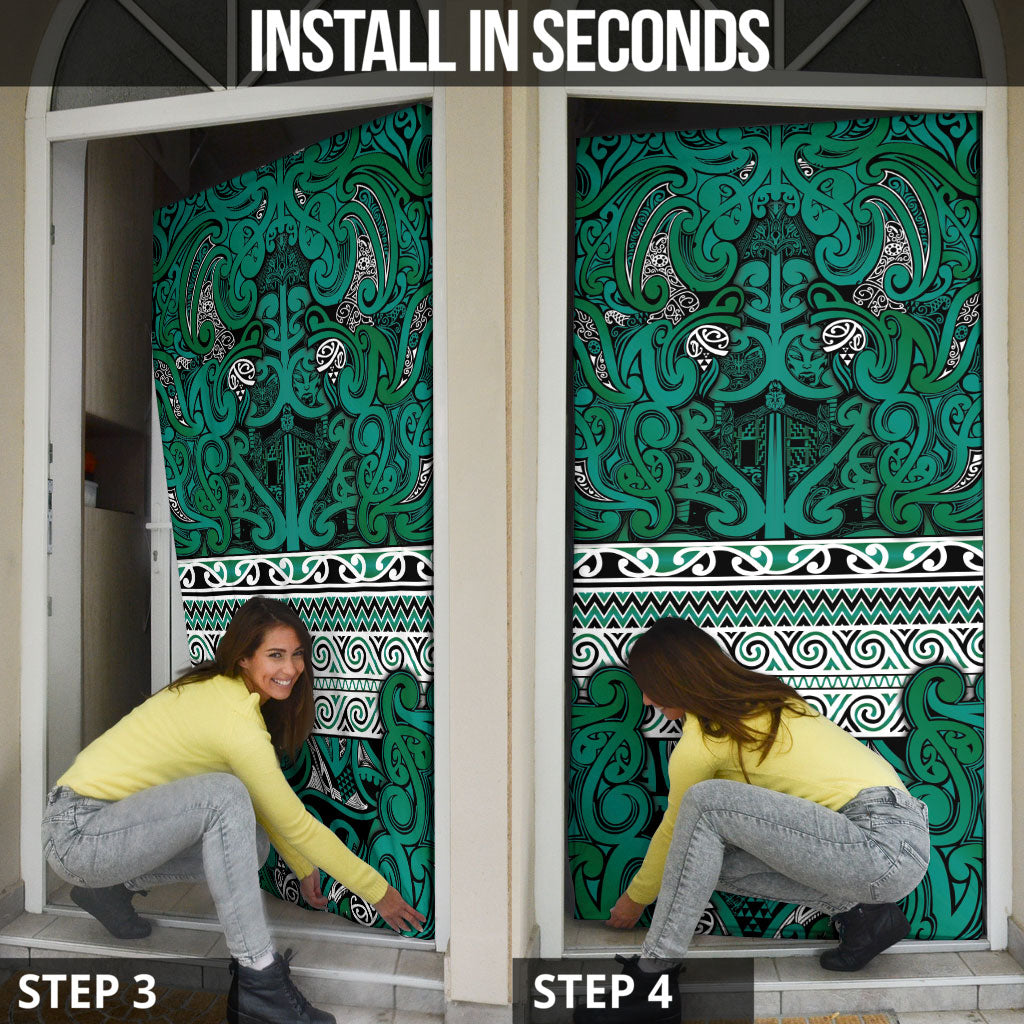 Aotearoa Iwi Ngai Tahu Door Cover Maori Wharenui House Tribal Pattern LT9 - Polynesian Pride