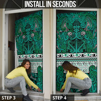 Aotearoa Iwi Ngai Tahu Door Cover Maori Wharenui House Tribal Pattern LT9 - Polynesian Pride