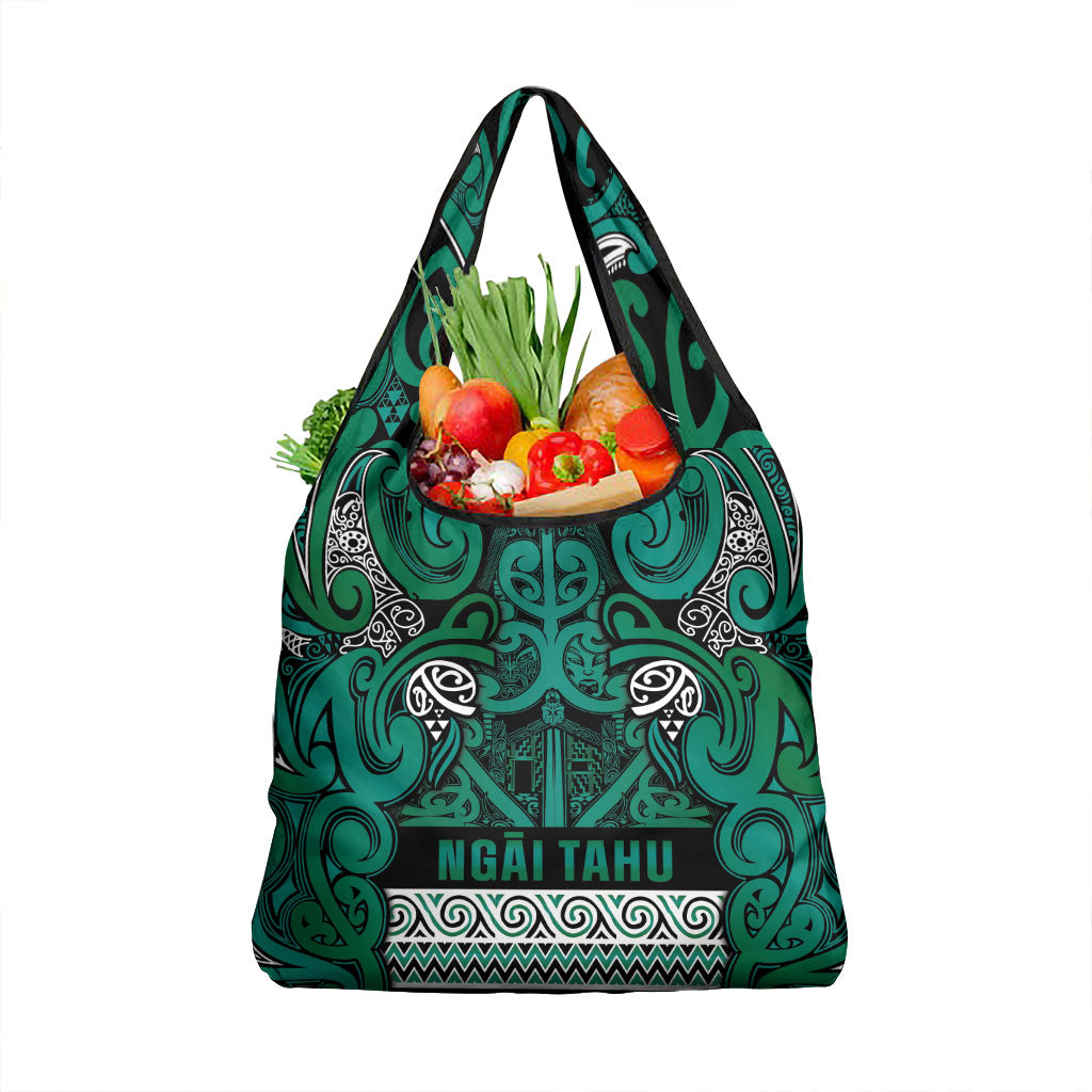 Aotearoa Iwi Ngai Tahu Grocery Bag Maori Wharenui House Tribal Pattern LT9 1-pack One Size Turquoise - Polynesian Pride