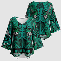 Aotearoa Iwi Ngai Tahu Kimono Sleeve Blouse Maori Wharenui House Tribal Pattern LT9 - Polynesian Pride