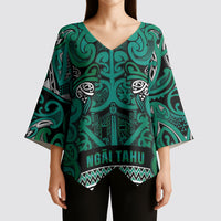 Aotearoa Iwi Ngai Tahu Kimono Sleeve Blouse Maori Wharenui House Tribal Pattern LT9 - Polynesian Pride