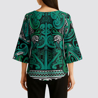 Aotearoa Iwi Ngai Tahu Kimono Sleeve Blouse Maori Wharenui House Tribal Pattern LT9 - Polynesian Pride