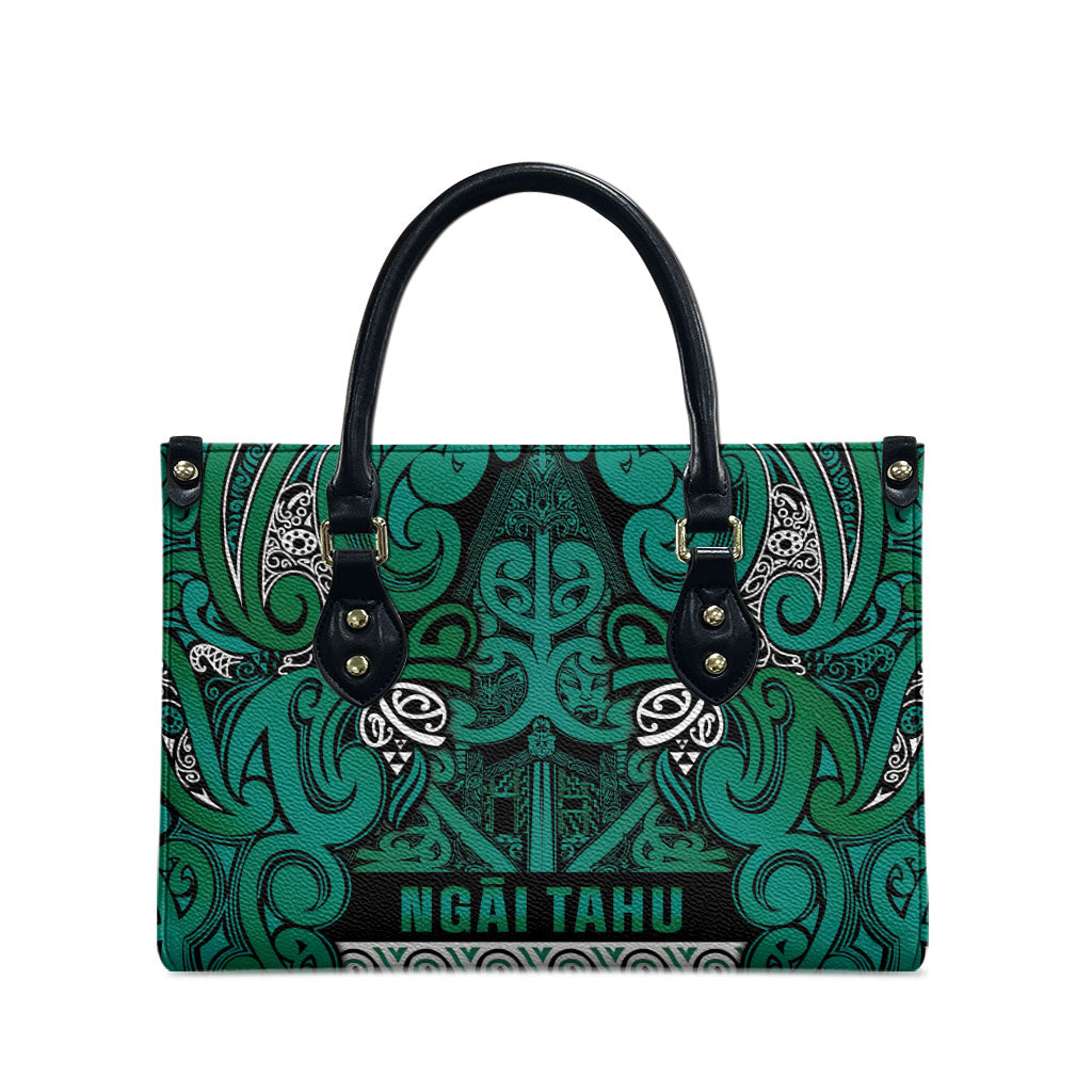 Aotearoa Iwi Ngai Tahu Leather Bag Maori Wharenui House Tribal Pattern LT9 - Polynesian Pride