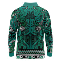 Aotearoa Iwi Ngai Tahu Long Sleeve Polo Shirt Maori Wharenui House Tribal Pattern LT9 - Polynesian Pride