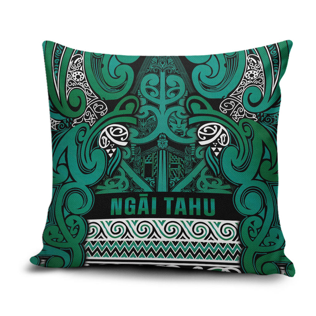 Aotearoa Iwi Ngai Tahu Pillow Cover Maori Wharenui House Tribal Pattern LT9 Turquoise - Polynesian Pride