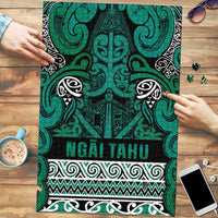 Aotearoa Iwi Ngai Tahu Puzzle Maori Wharenui House Tribal Pattern LT9 Turquoise - Polynesian Pride