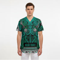 Aotearoa Iwi Ngai Tahu Scrub Top Maori Wharenui House Tribal Pattern LT9 - Polynesian Pride