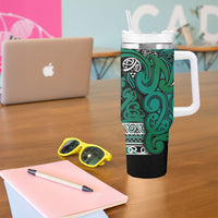 Aotearoa Iwi Ngai Tahu Tumbler With Handle Maori Wharenui House Tribal Pattern LT9 - Polynesian Pride