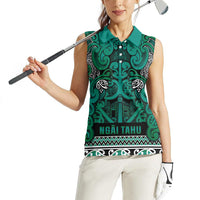 Aotearoa Iwi Ngai Tahu Women Sleeveless Polo Shirt Maori Wharenui House Tribal Pattern LT9 - Polynesian Pride