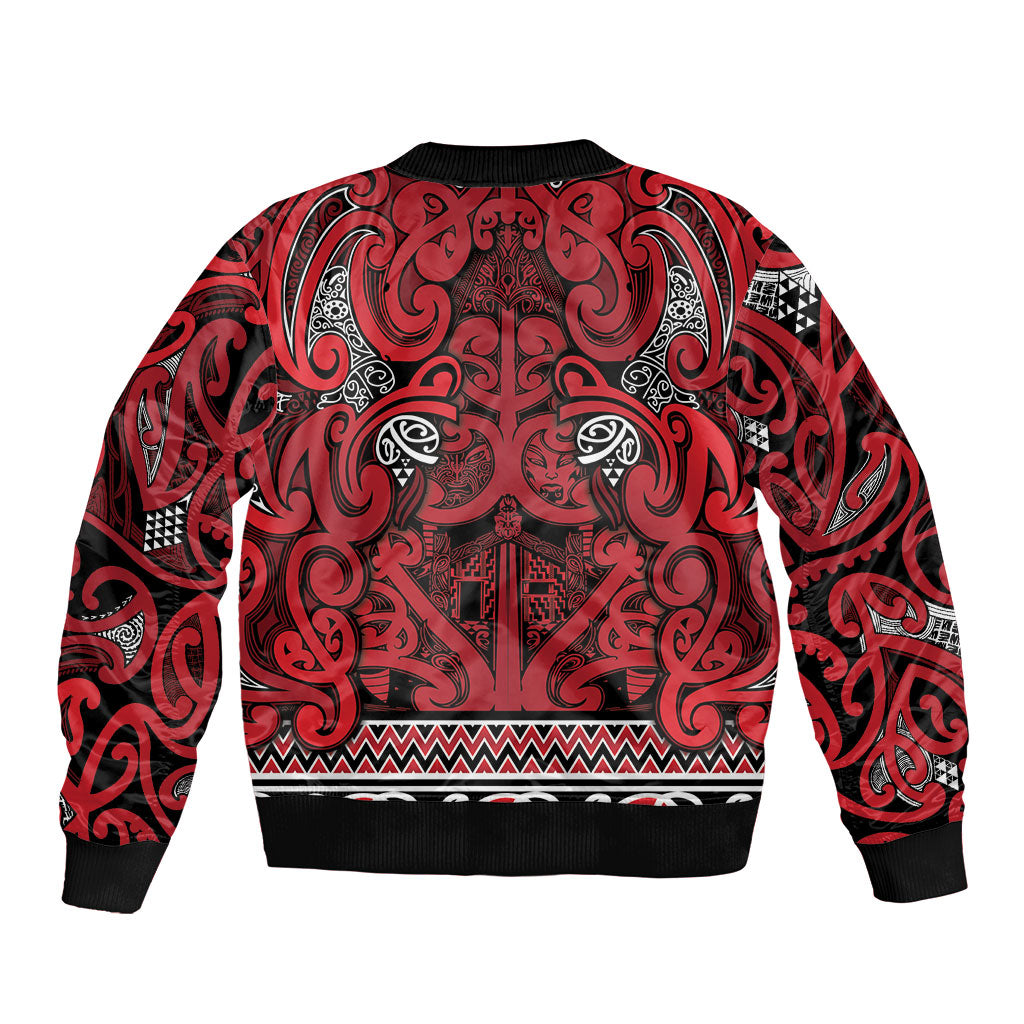 Aotearoa Iwi Ngati Kahungunu Bomber Jacket Maori Wharenui House Tribal Pattern LT9 - Polynesian Pride
