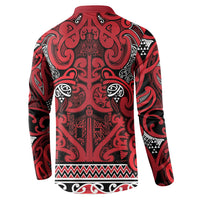 Aotearoa Iwi Ngati Kahungunu Button Sweatshirt Maori Wharenui House Tribal Pattern LT9 - Polynesian Pride