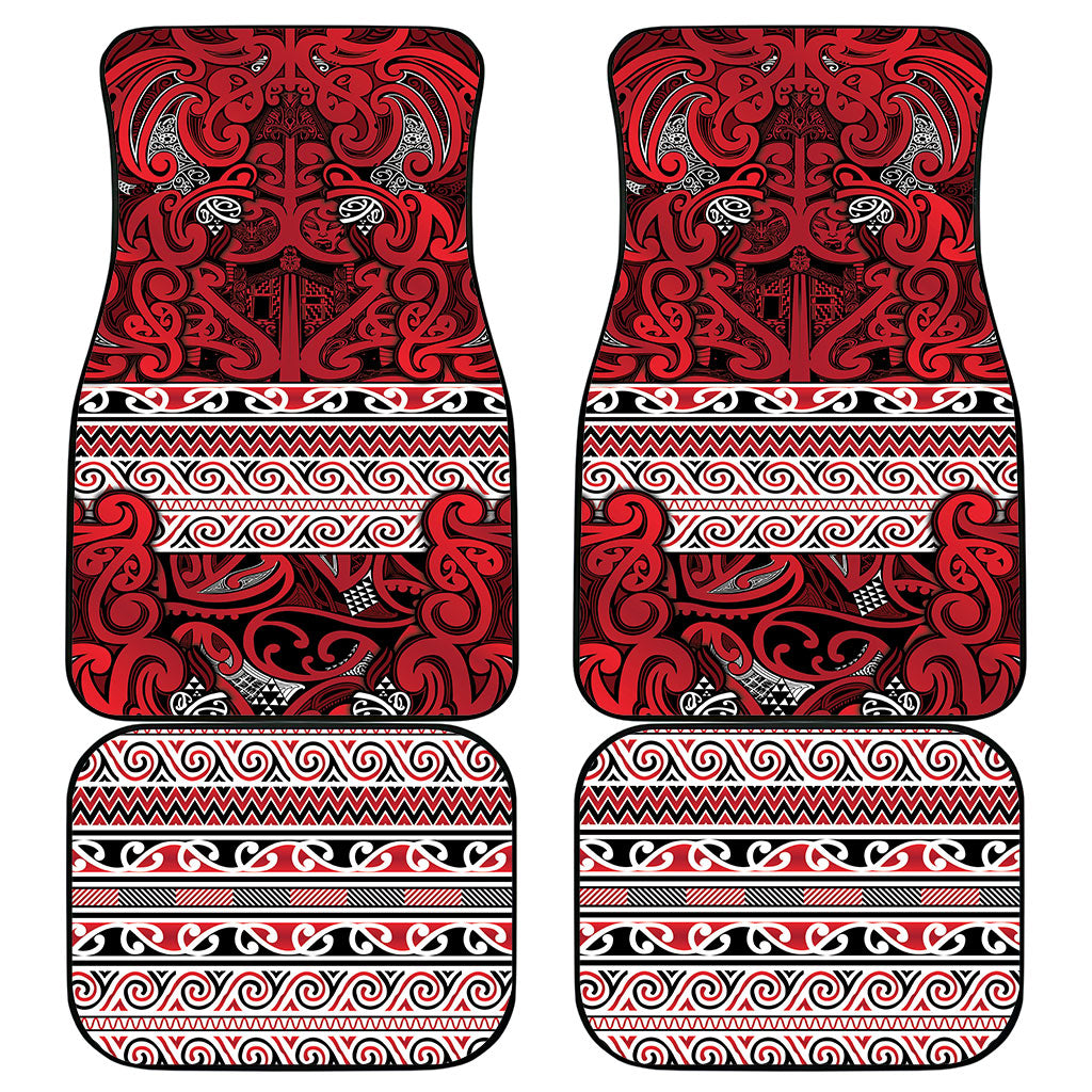 Aotearoa Iwi Ngati Kahungunu Car Mats Maori Wharenui House Tribal Pattern LT9 - Polynesian Pride